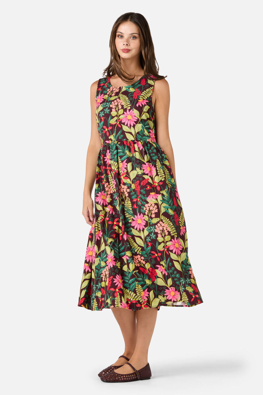 Princess Highway - Tiana Tree Frog Midi Dress - burgundy