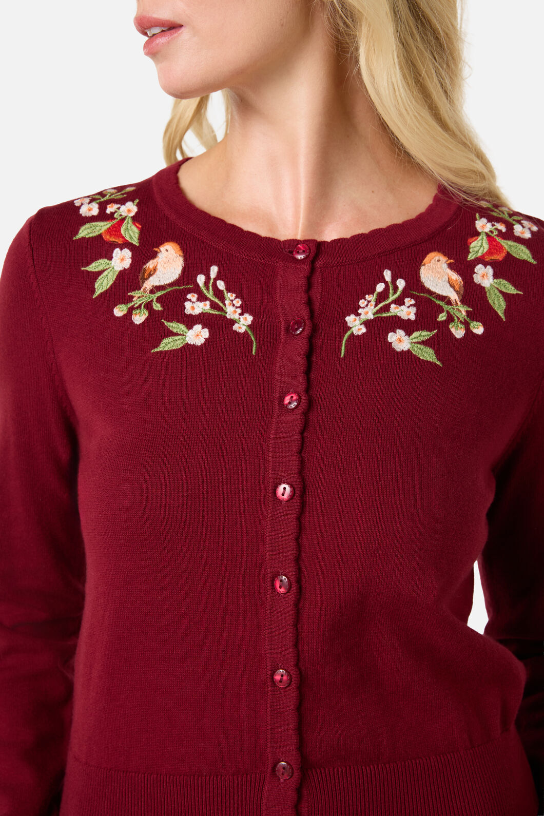 Princess Highway - Apple & Robin Emb Cardigan - wine