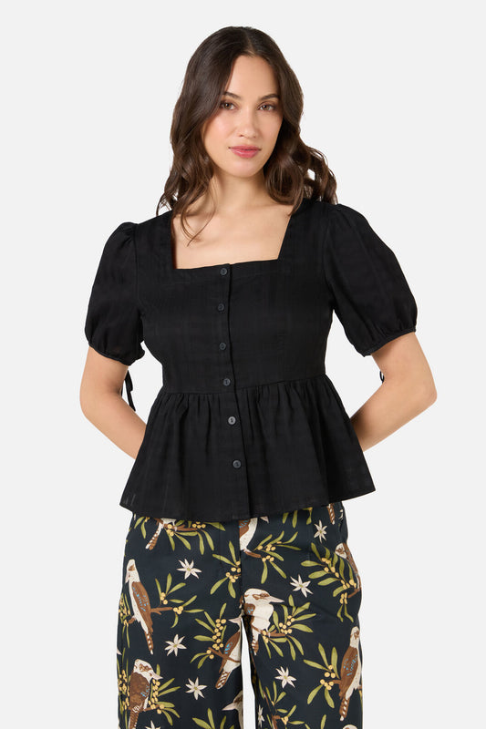 Princess Highway - Eveleigh Peplum Top - black