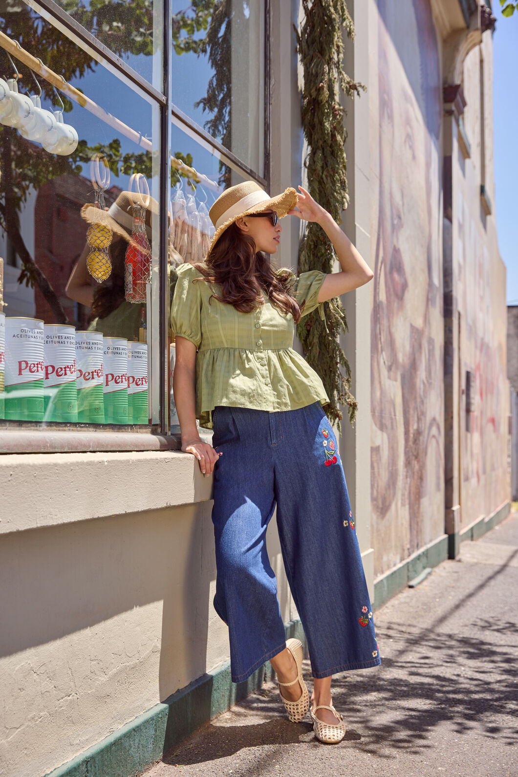 Princess Highway - Eveleigh Peplum Top - soft-green