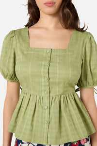 Princess Highway - Eveleigh Peplum Top - soft-green