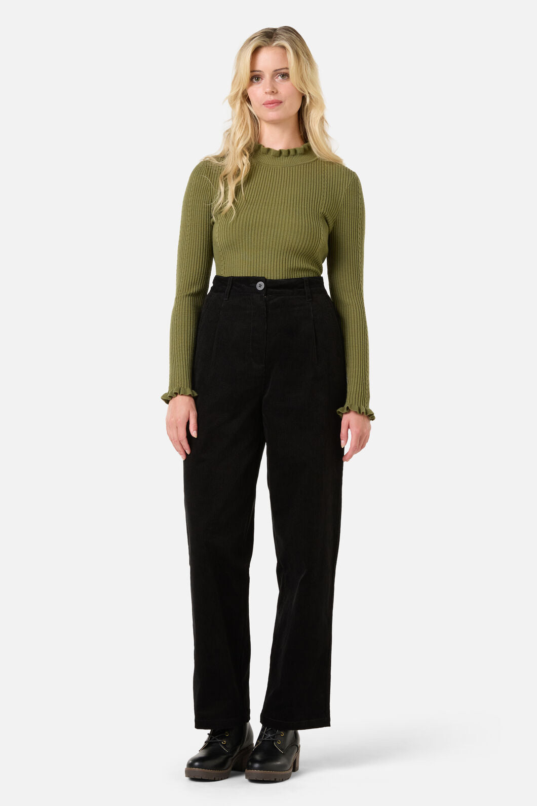 Princess Highway - Noni Tapered Cord Pant - black