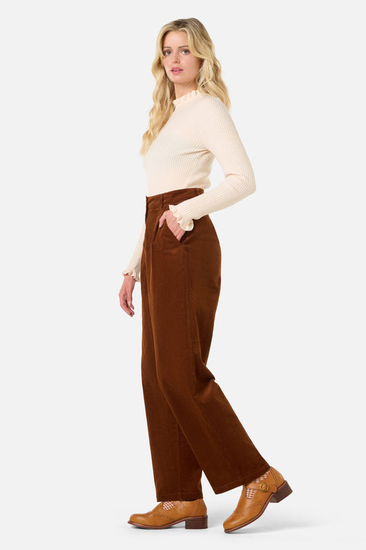 Princess Highway - Noni Tapered Cord Pant - toffee