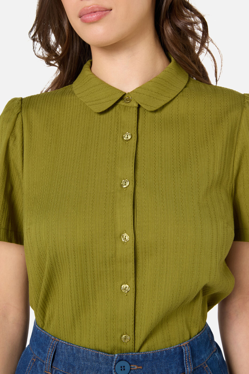 Princess Highway - Lee Short Sleeve Blouse - olive
