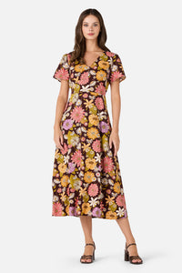 Princess Highway - Leonie Floral Midi Dress - plum