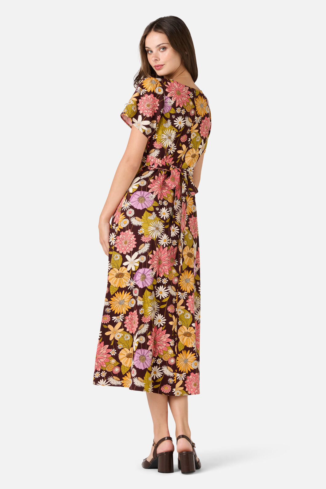 Princess Highway - Leonie Floral Midi Dress - plum