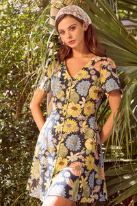 Princess Highway - Leonie Floral Mini Dress - deep-green