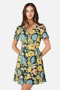 Princess Highway - Leonie Floral Mini Dress - deep-green