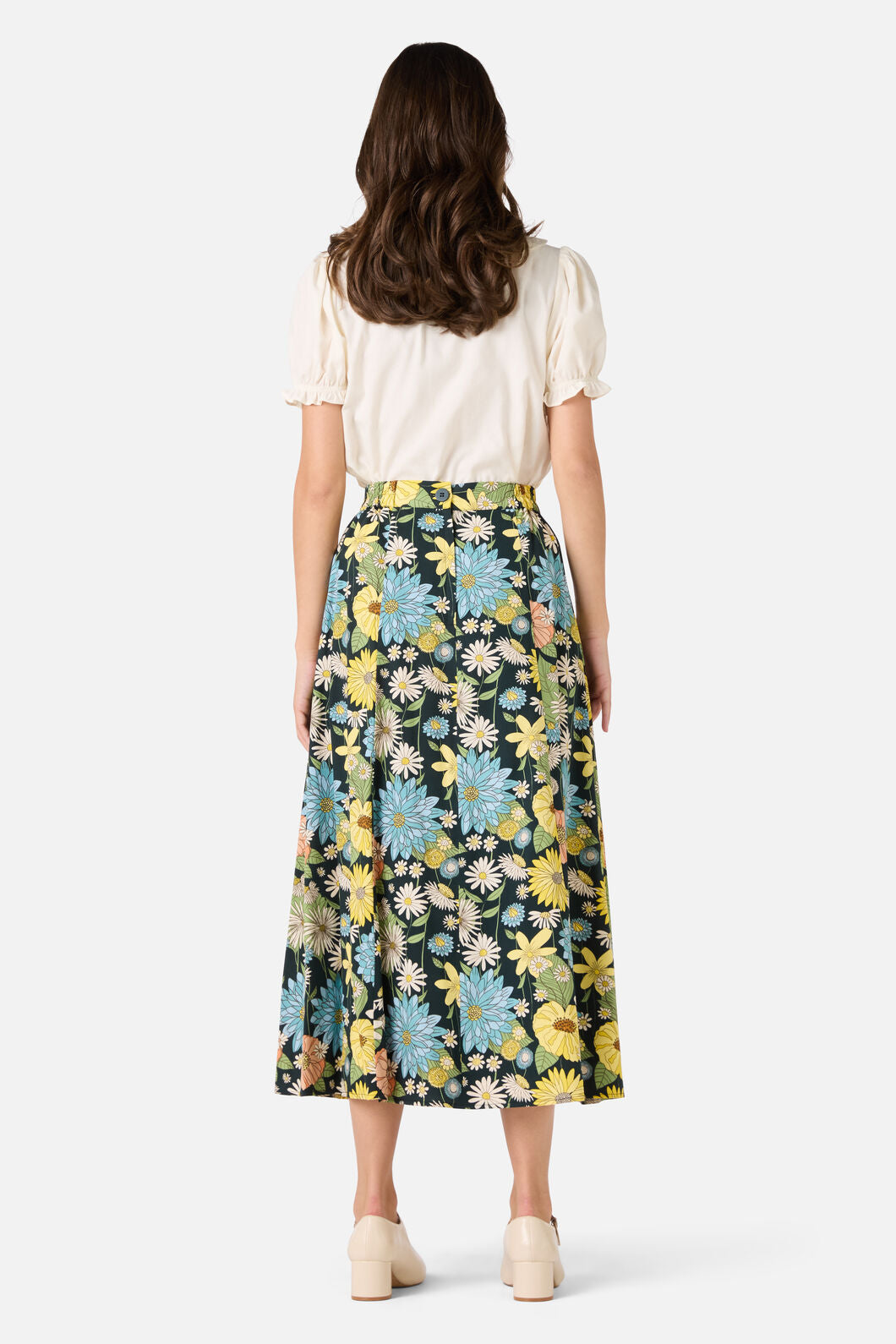 Princess Highway - Leonie Floral Midi Skirt - deep-green