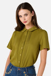 Princess Highway - Lizzy Short Sleeve Blouse - olive