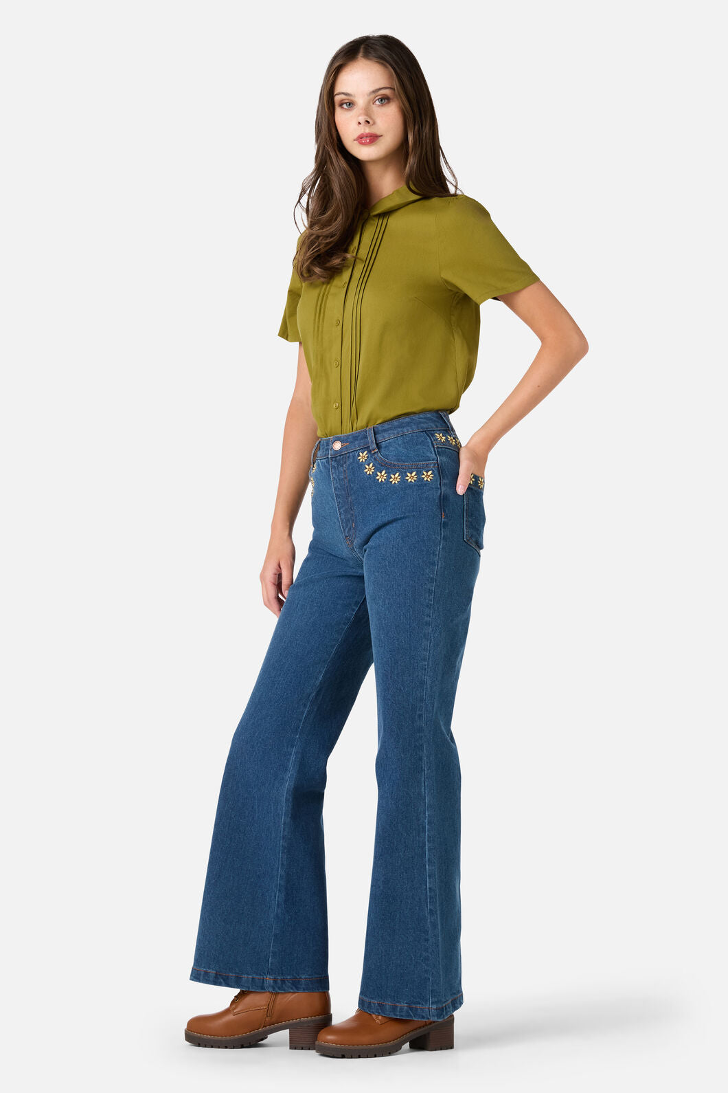 Princess Highway - Lizzy Short Sleeve Blouse - olive