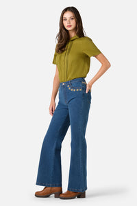 Princess Highway - Lizzy Short Sleeve Blouse - olive