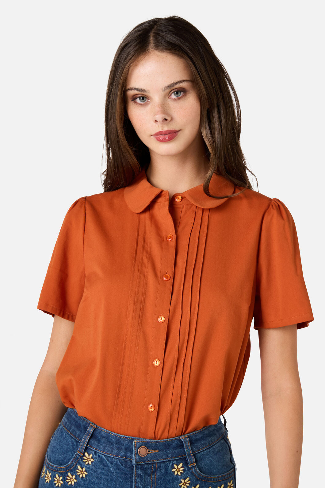 Princess Highway - Lizzy Short Sleeve Blouse - rust