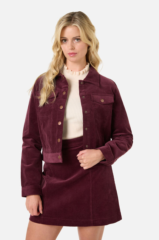 Princess Highway - Charlie Girl Cord Jacket - wine