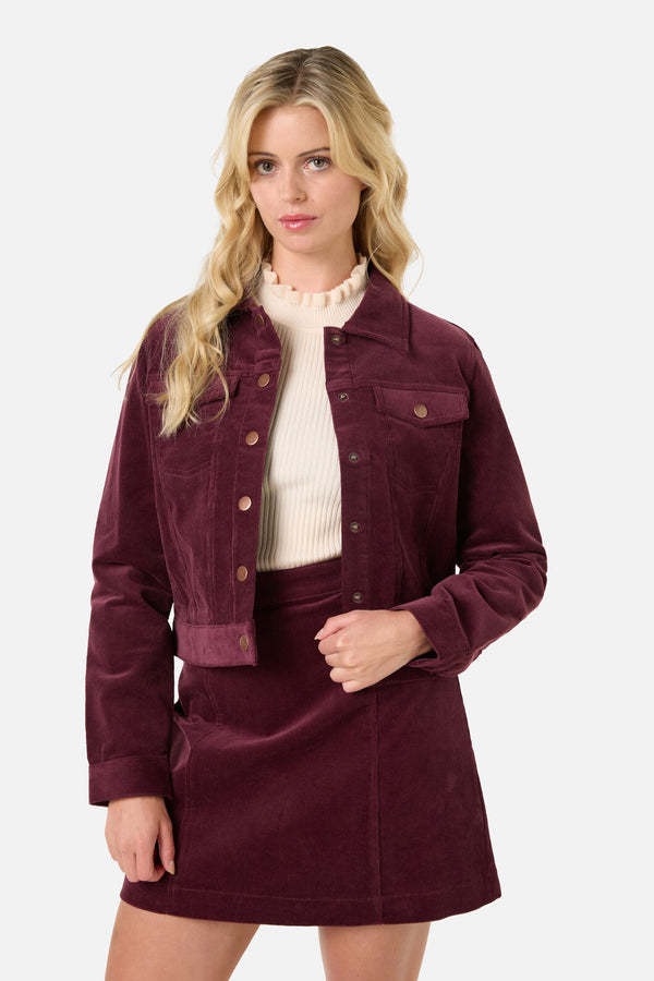 Princess Highway - Charlie Girl Cord Jacket - wine