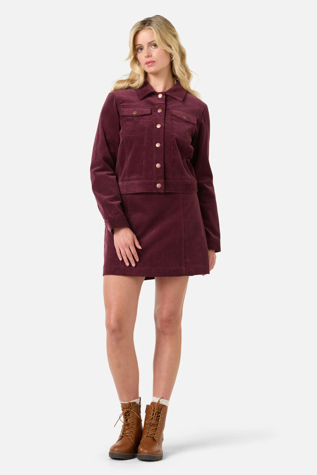Princess Highway - Charlie Girl Cord Jacket - wine