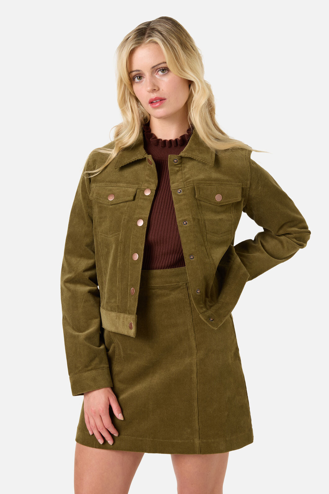 Princess Highway - Charlie Girl Cord Jacket - olive