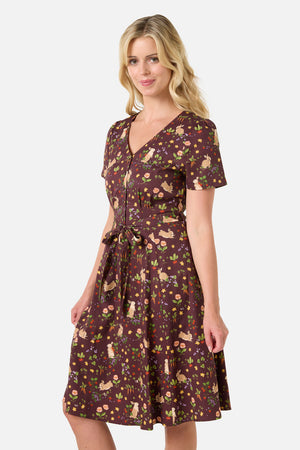 Princess Highway - Lola Rabbit Tea Dress - chocolate
