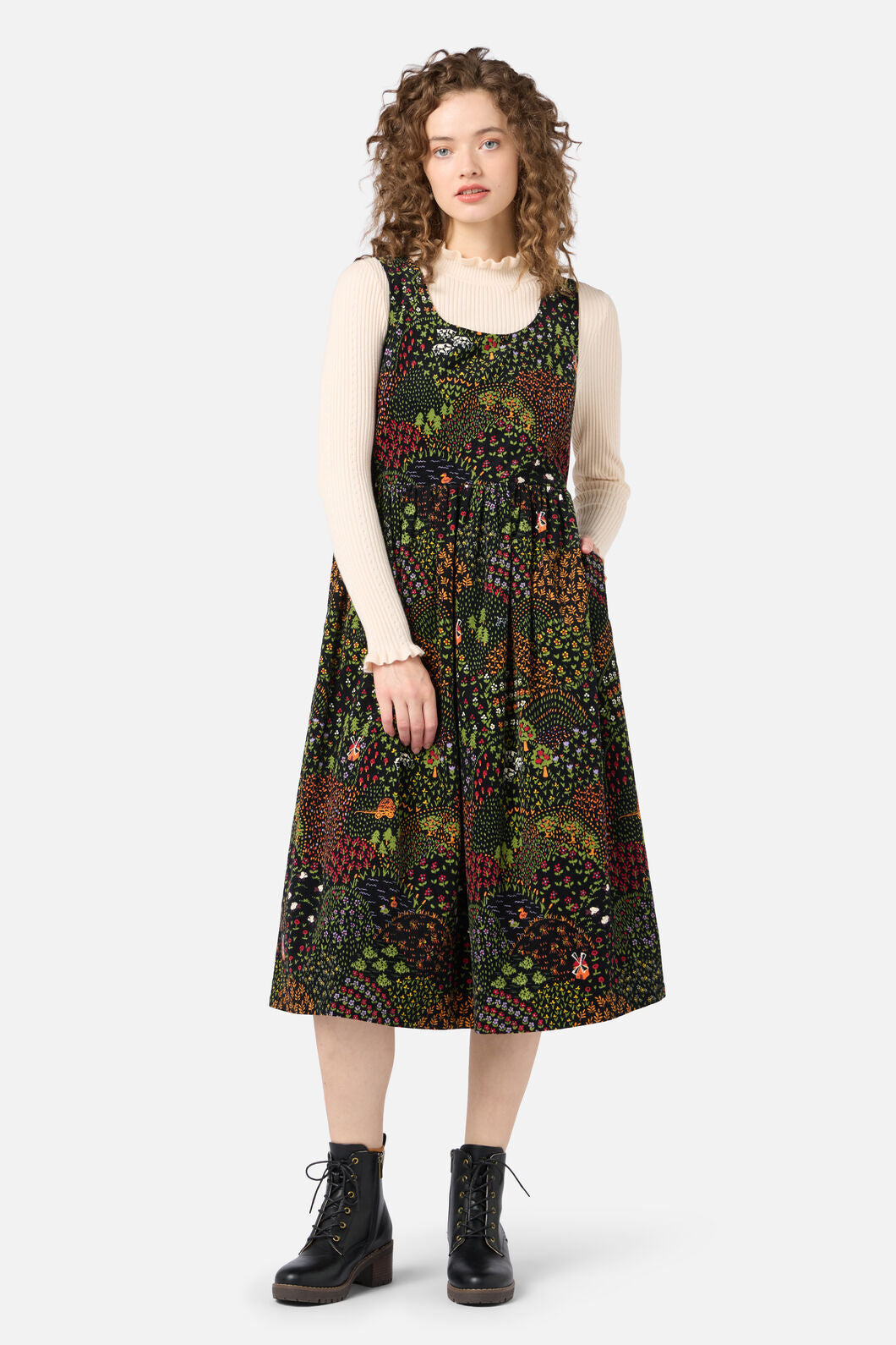 Princess Highway - Rolling Hills Cord Midi Dress - black