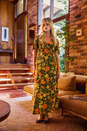 Princess Highway - Gloria 70'S Floral Top - chocolate