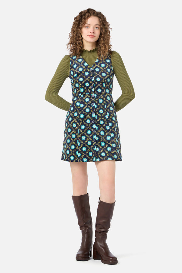 Princess Highway - Delilah Cord Pinafore - navy