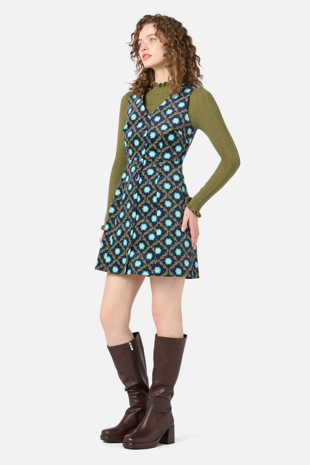 Princess Highway - Delilah Cord Pinafore - navy