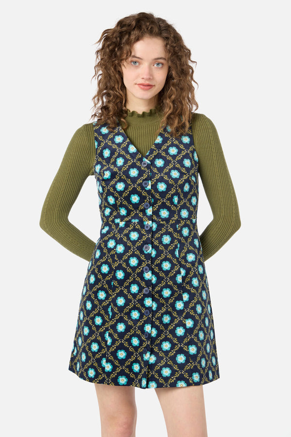 Princess Highway - Delilah Cord Pinafore - navy