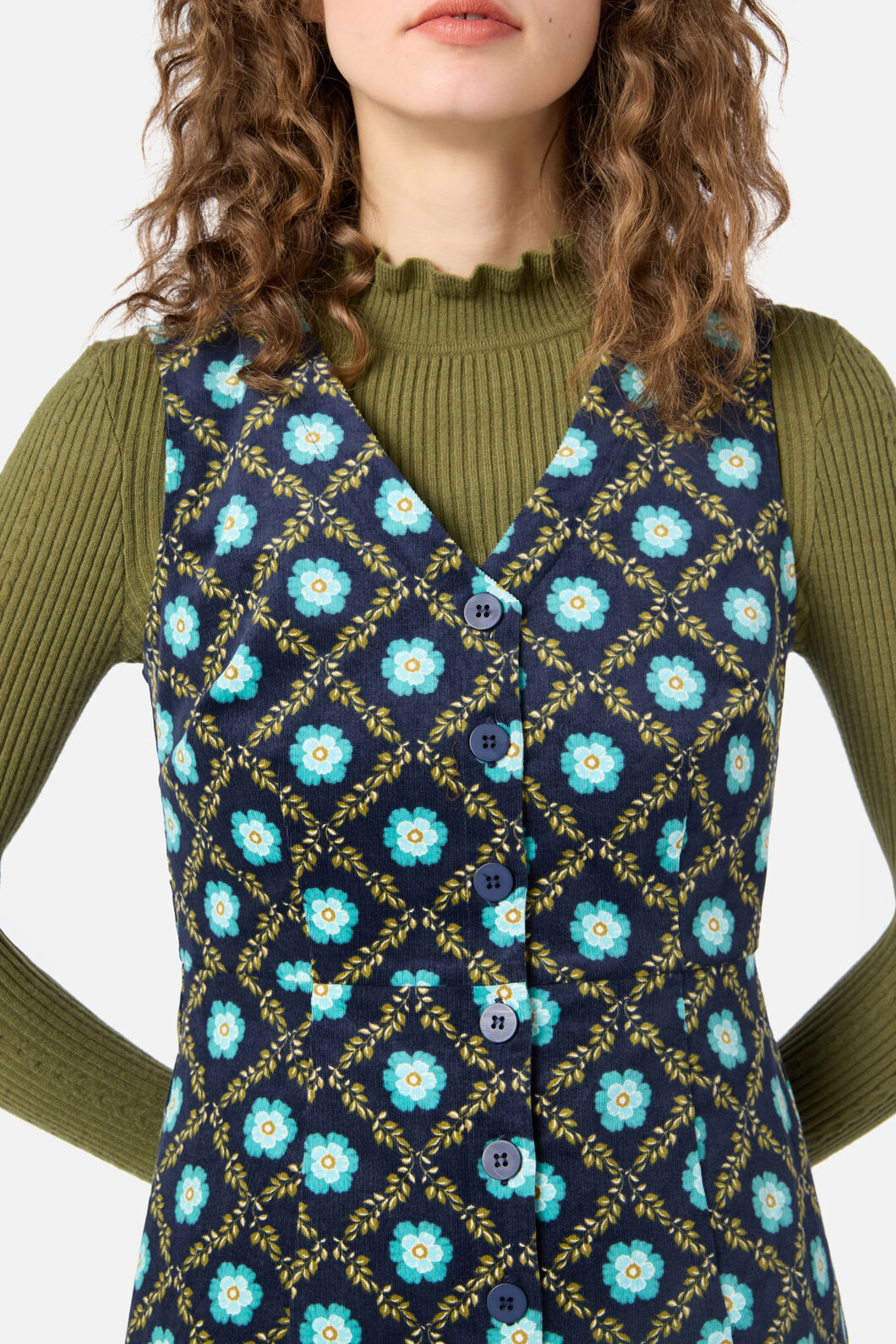 Princess Highway - Delilah Cord Pinafore - navy