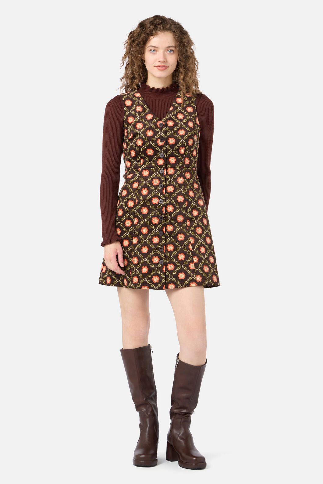 Princess Highway - Delilah Cord Pinafore - chocolate