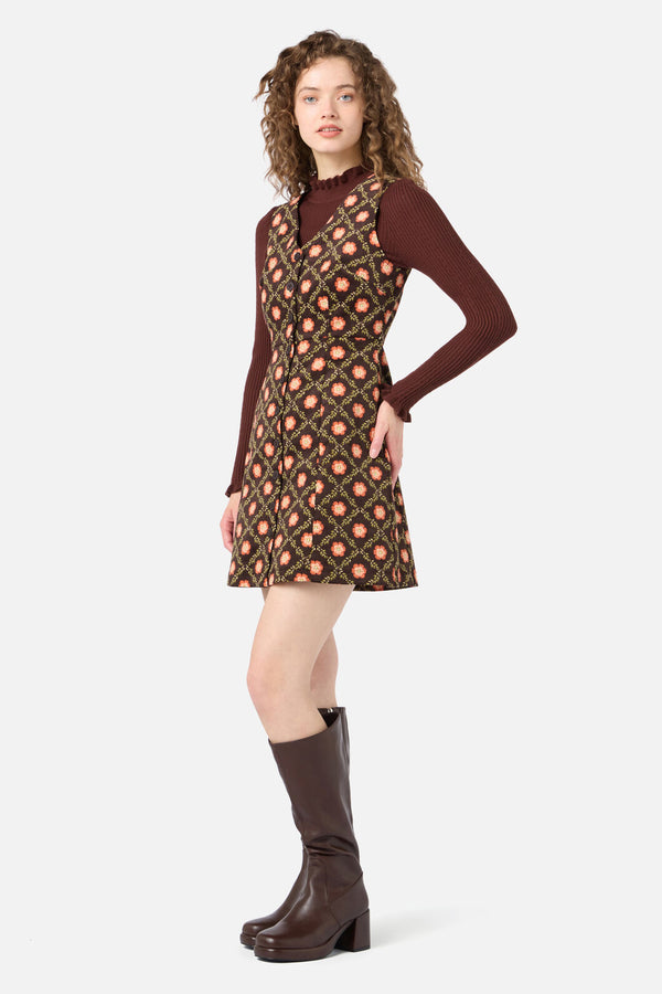 Princess Highway - Delilah Cord Pinafore - chocolate