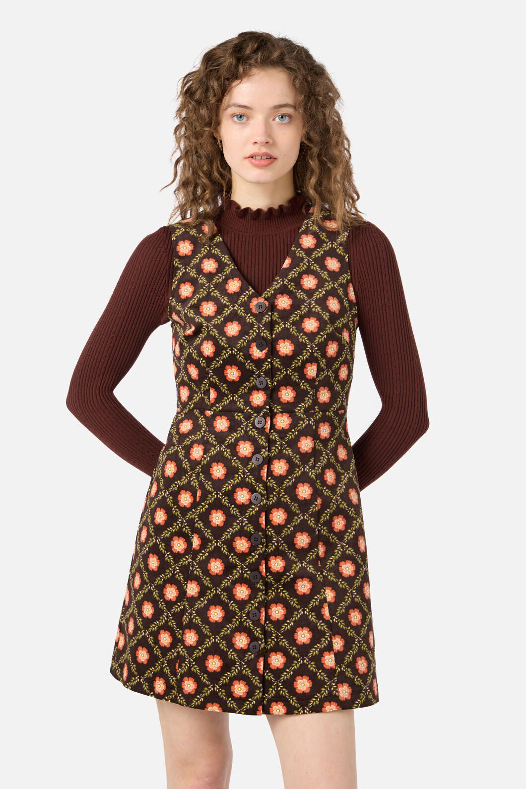 Princess Highway - Delilah Cord Pinafore - chocolate