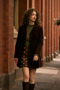 Princess Highway - Delilah Cord Mini Skirt - chocolate