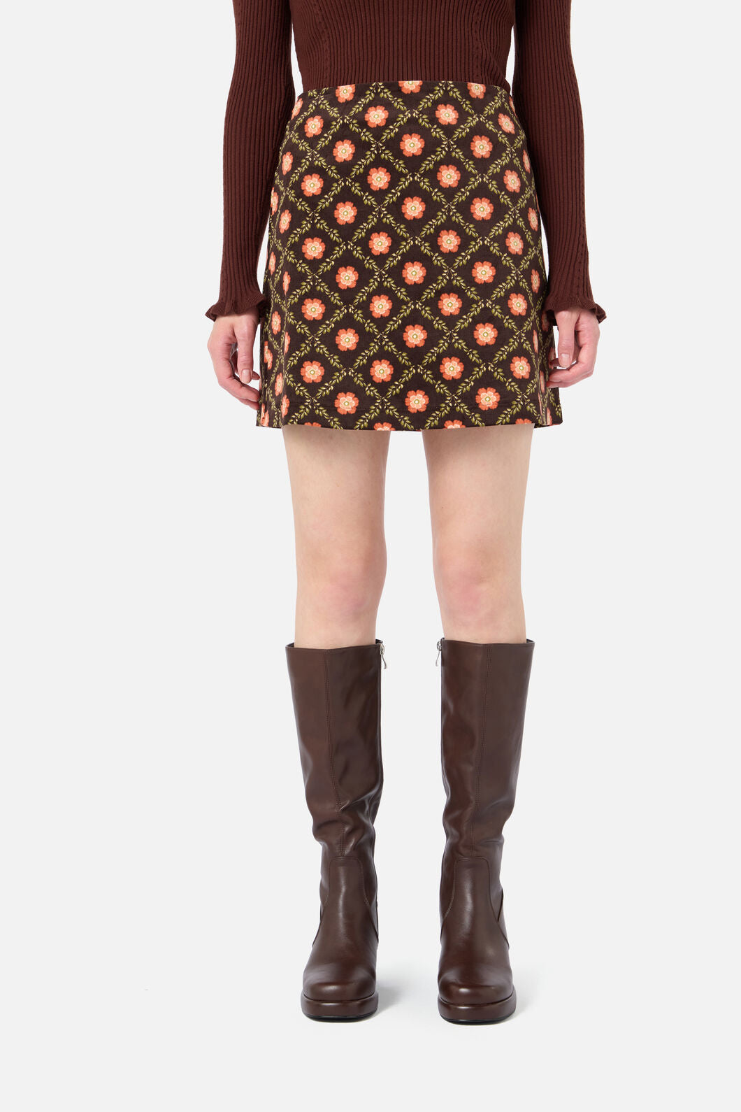 Princess Highway - Delilah Cord Mini Skirt - chocolate