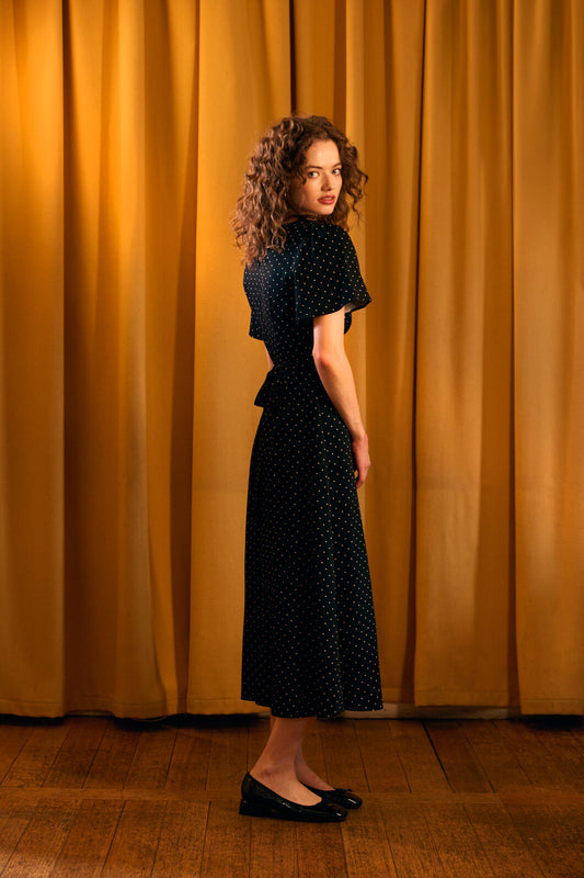 Princess Highway - Dolly Spot Midi Dress - black