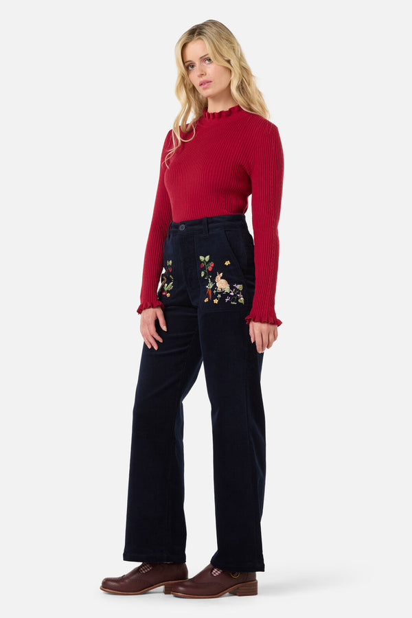 Princess Highway - Lola Rabbit Embroidered Jean - navy