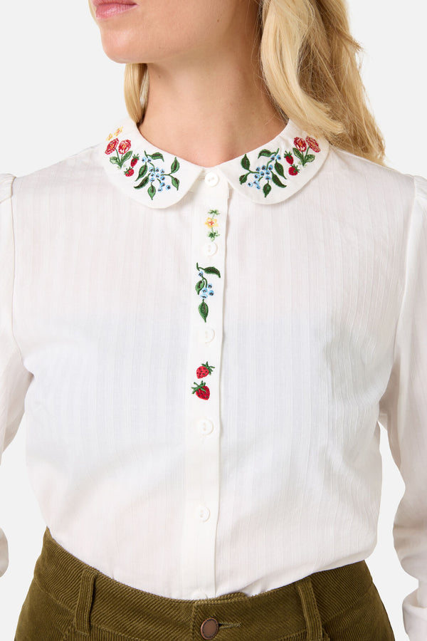 Princess Highway - Garden Embroidered Blouse - cream
