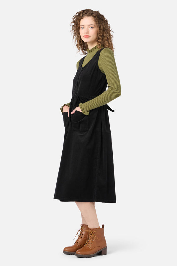 Princess Highway - Demi Cord Pinafore Dress - black