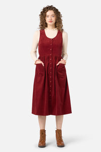 Princess Highway - Demi Cord Pinafore Dress - paprika