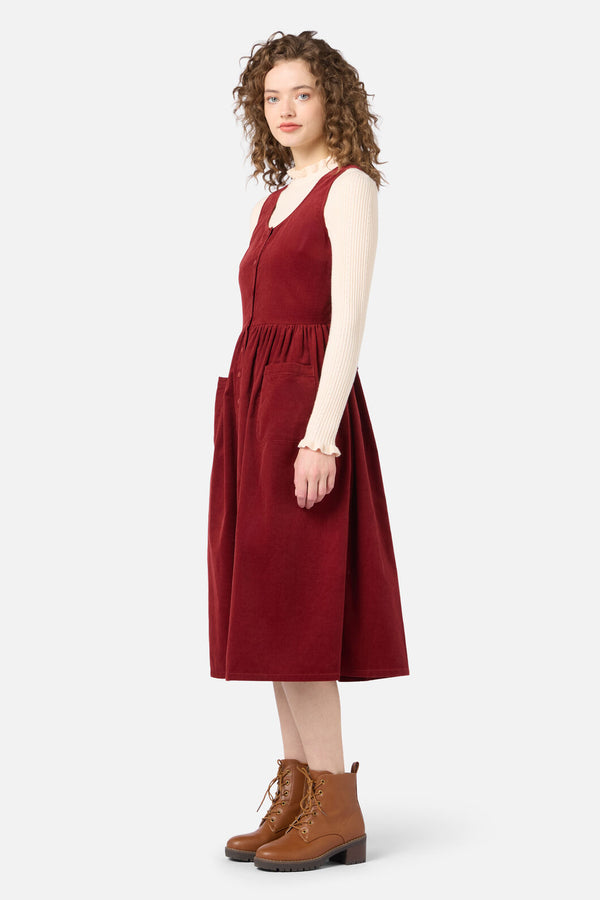 Princess Highway - Demi Cord Pinafore Dress - paprika