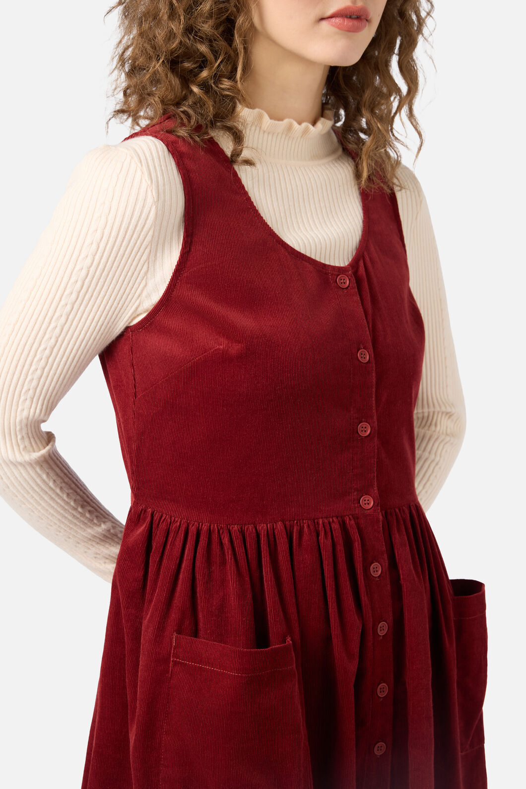 Princess Highway - Demi Cord Pinafore Dress - paprika