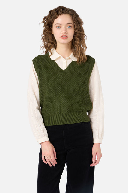 Princess Highway - Addison Textured Knit Vest - olive