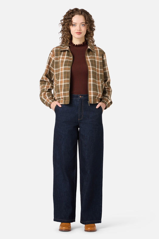 Princess Highway - Vera Check Bomber Jacket - green