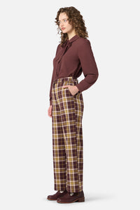 Princess Highway - Vera Check Pants - chocolate
