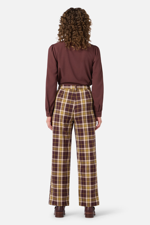 Princess Highway - Vera Check Pants - chocolate