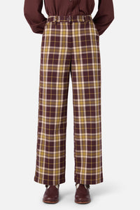 Princess Highway - Vera Check Pants - chocolate