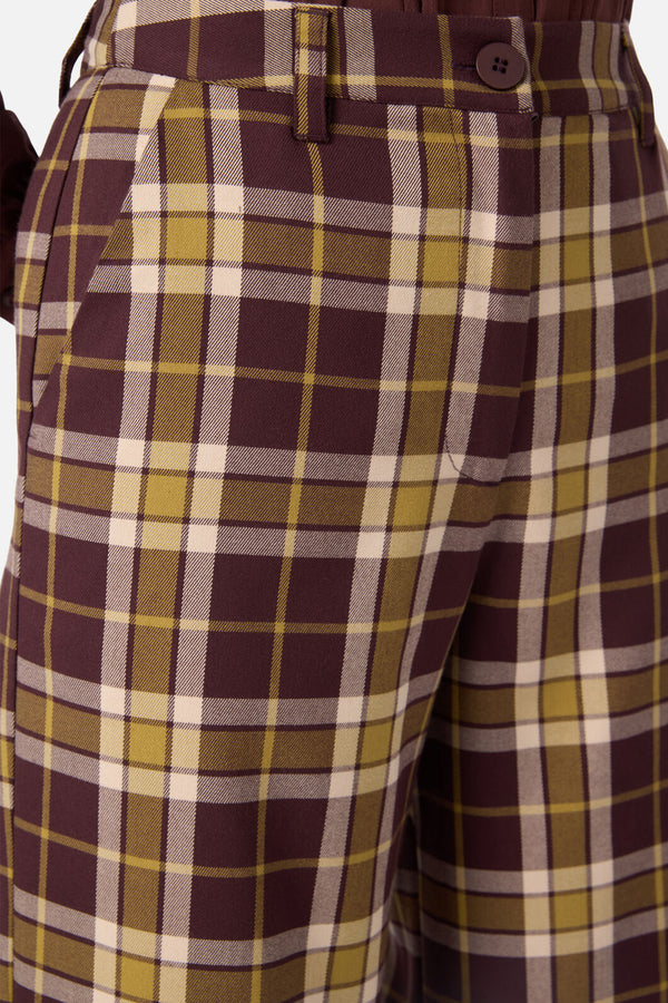 Princess Highway - Vera Check Pants - chocolate
