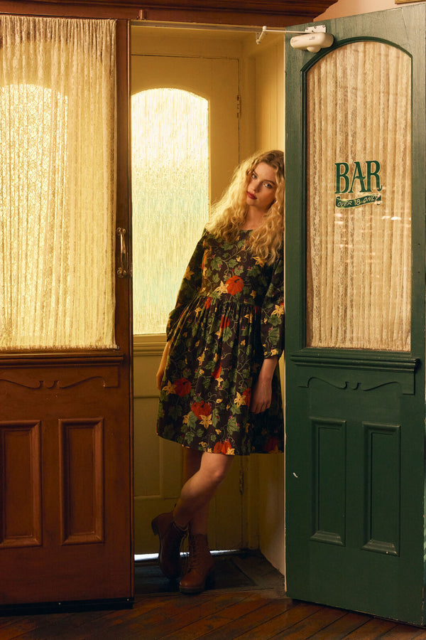 Princess Highway - Pumpkin Long Sleeve Dress - chocolate