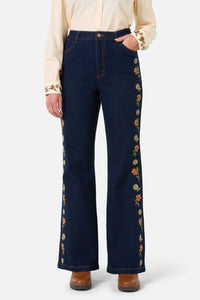 Princess Highway - Gloria Embroidered Jean - blue-denim