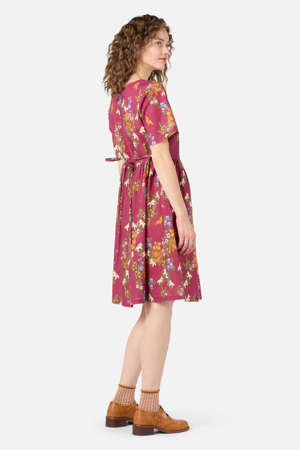Princess Highway - Quokka & Flora Smock Dress - rose