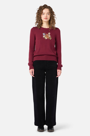 Princess Highway - Quokka Embroidered Jumper - rose